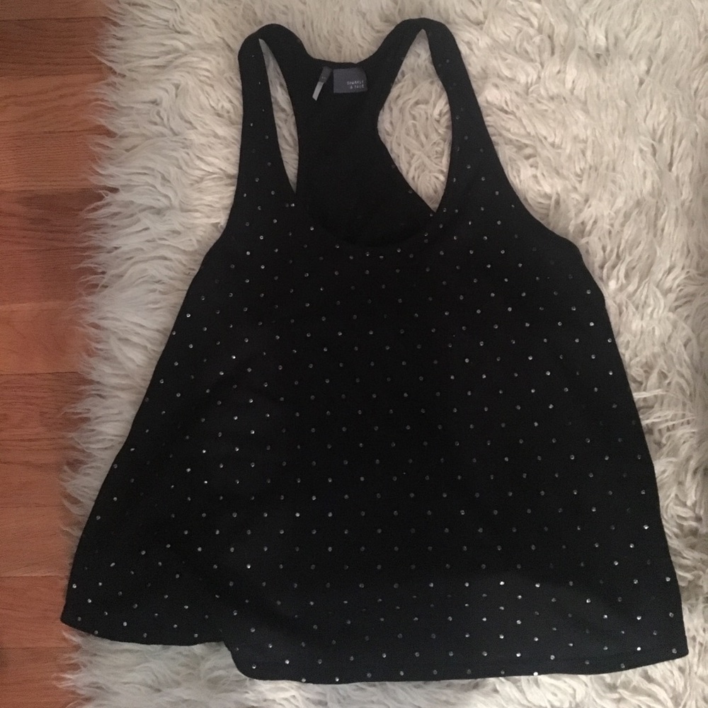 Sparkle and fade black tank
